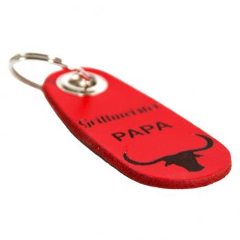 Leder Schlüsselanhänger rot mit Gravur